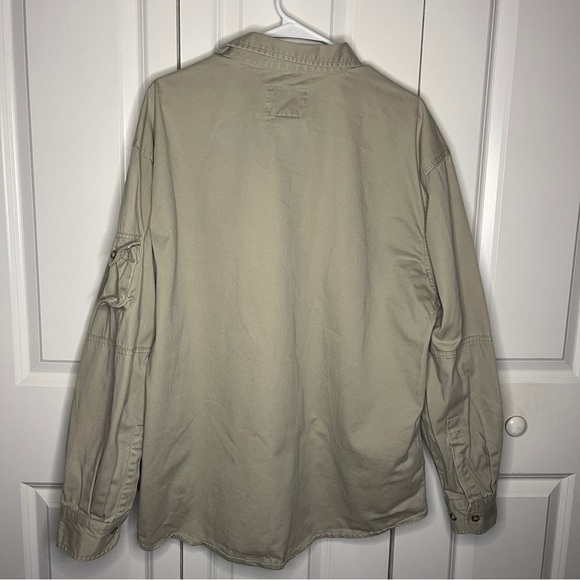 Woolrich Outdoor Guide Collection Khaki Button Up Size Large Shooting Hunting - Picture 7 of 7